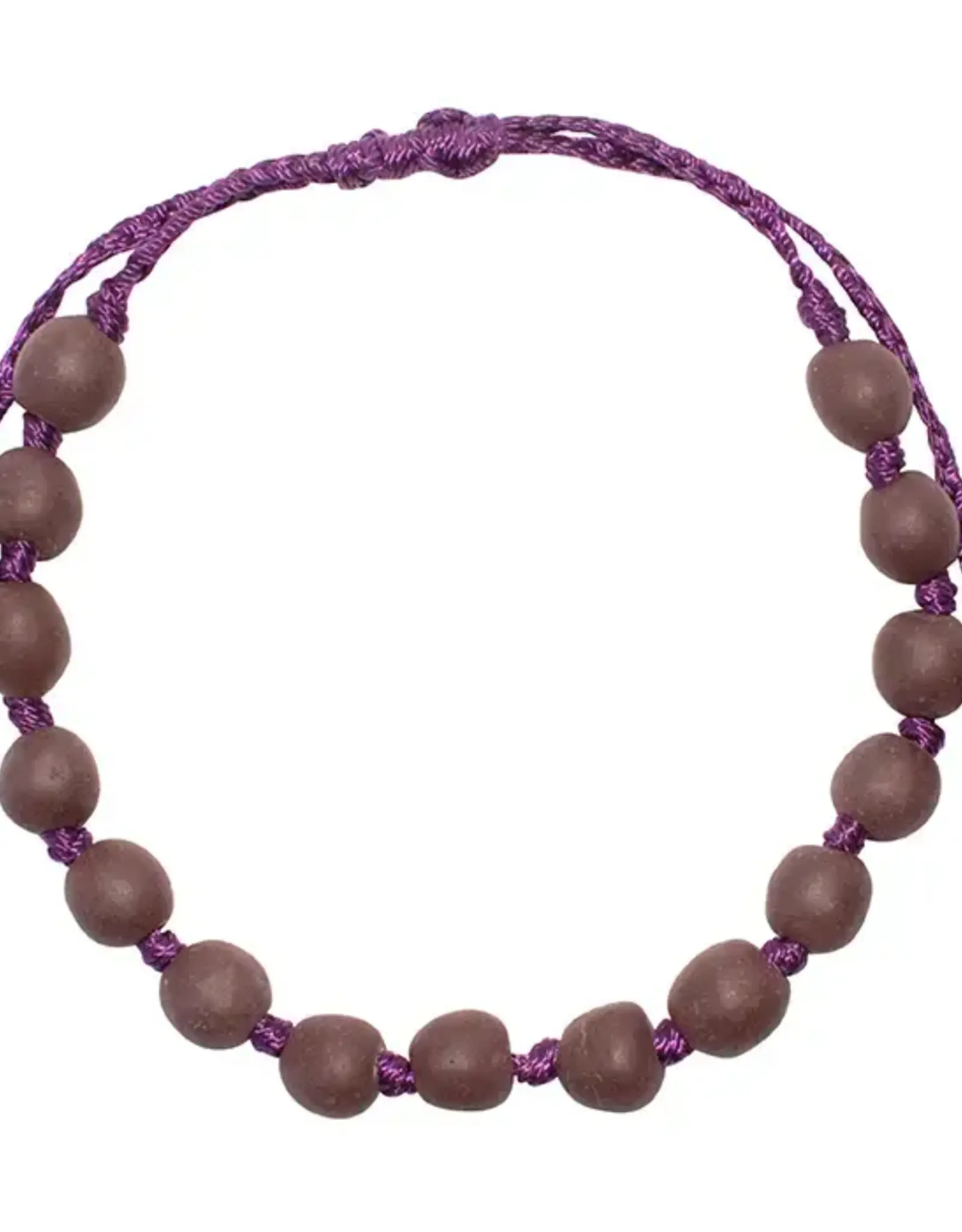 Global Mamas Glass Pearls Bracelet (Wine)