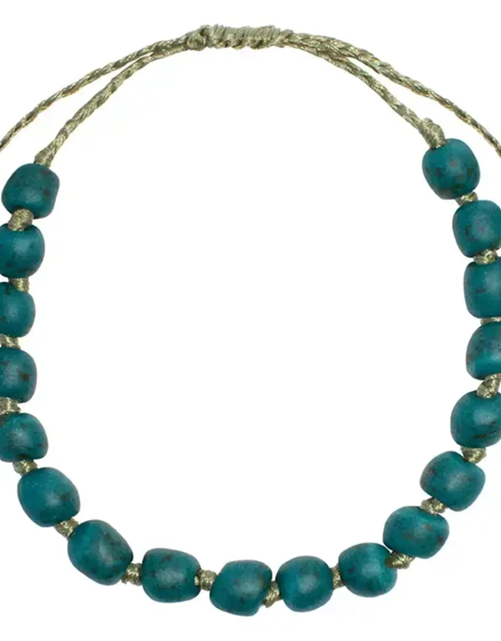 Global Mamas Glass Pearls Bracelet (Teal)