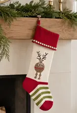 Melange Collection Round Reindeer Stocking