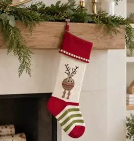 Melange Collection Round Reindeer Stocking