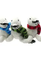 Melange Collection Knit White Seal Ornament