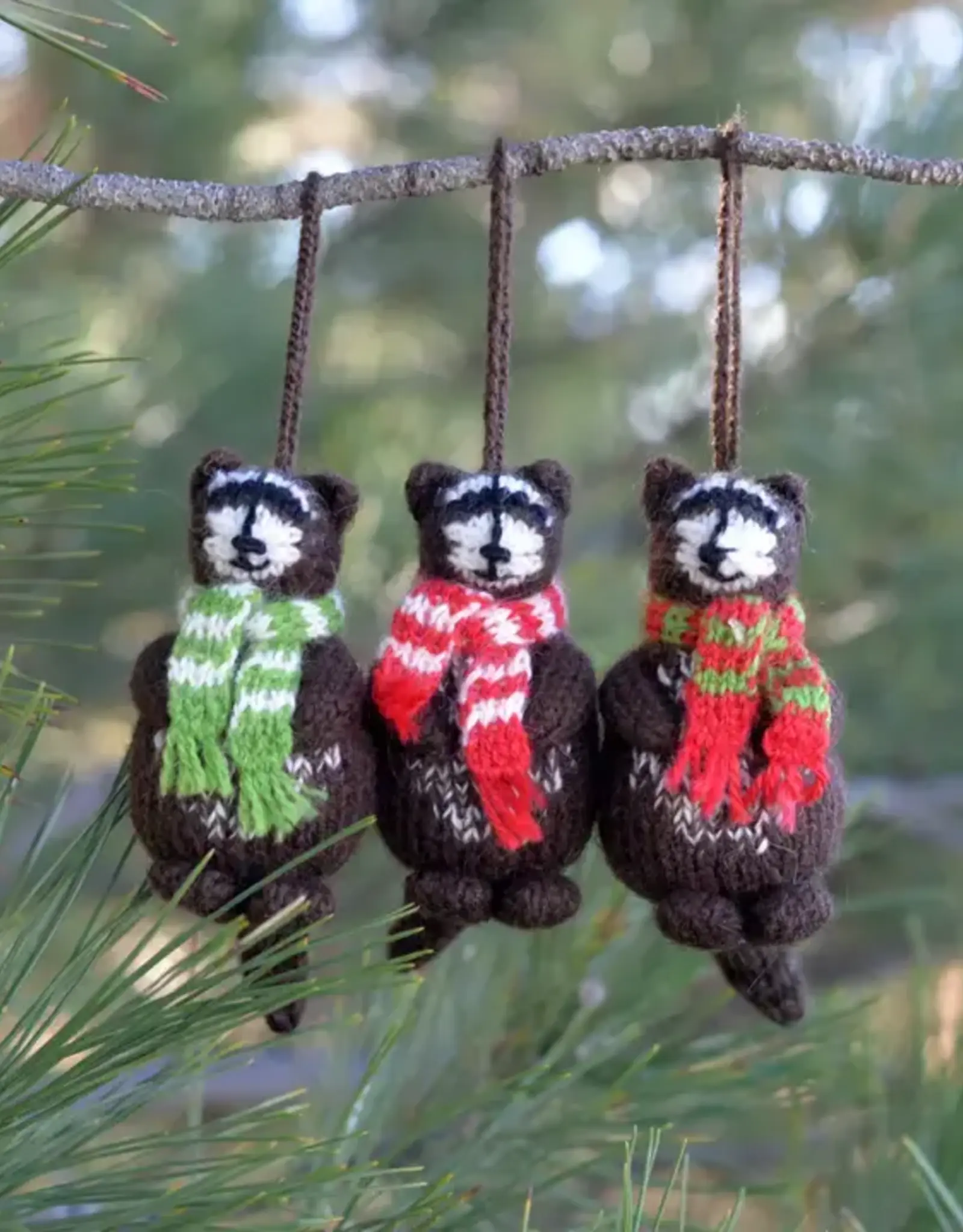 Melange Collection Knit Raccoon Ornament