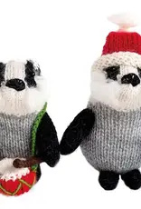 Melange Collection Knit Badger Ornaments-Assorted