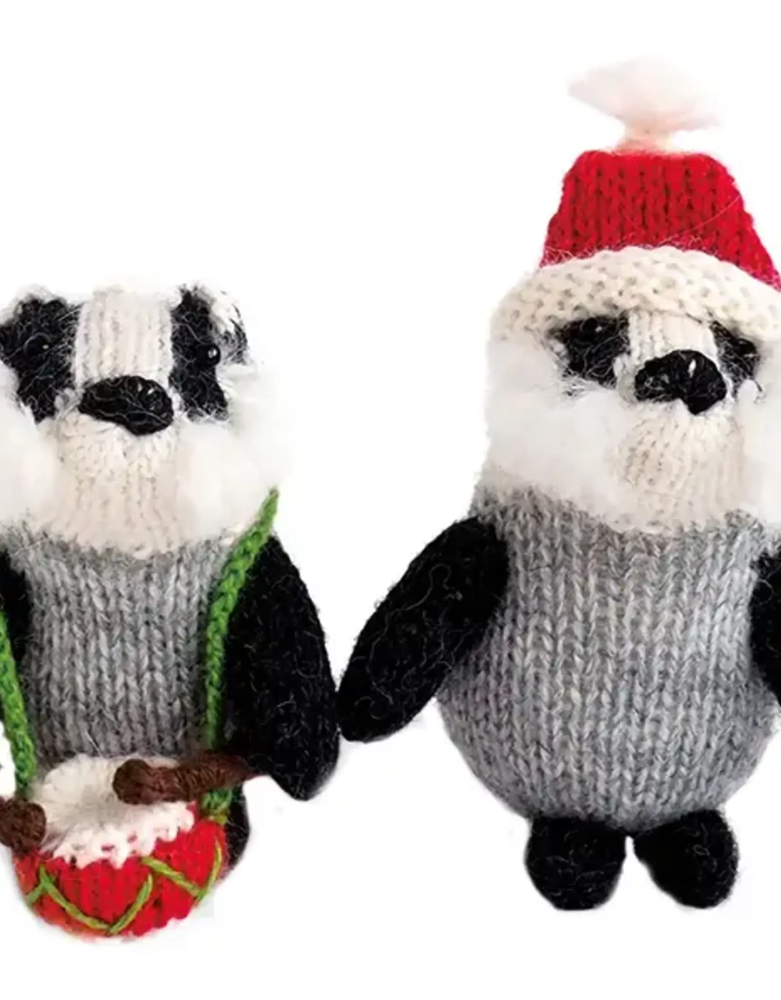 Melange Collection Knit Badger Ornaments-Assorted
