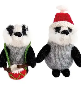 Melange Collection Knit Badger Ornaments-Assorted