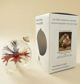 Dandarah Blown Glass Ornament - Renoir Bouquet of Chrysanthemums