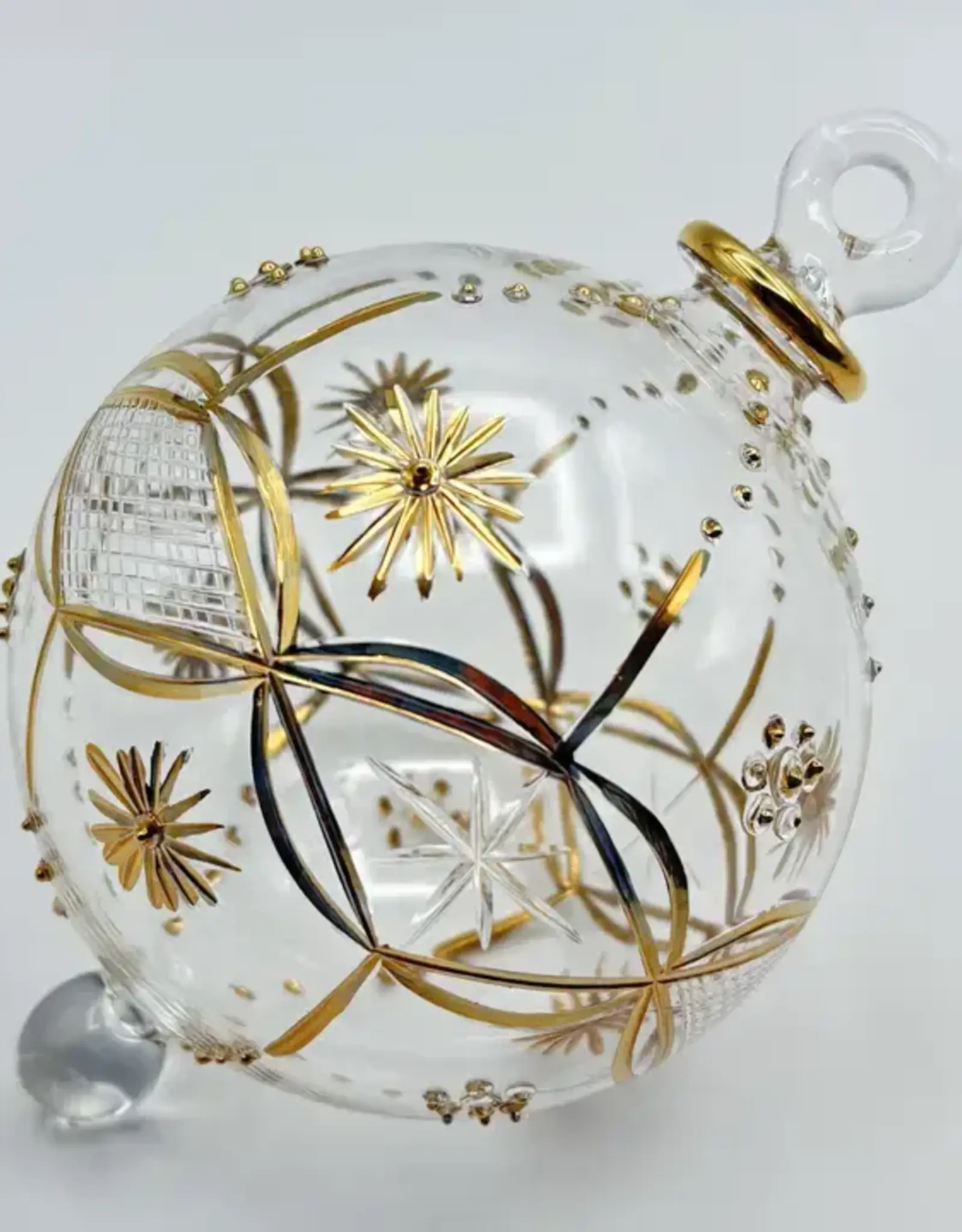 Dandarah Blown Glass Ornament - Drop Gold