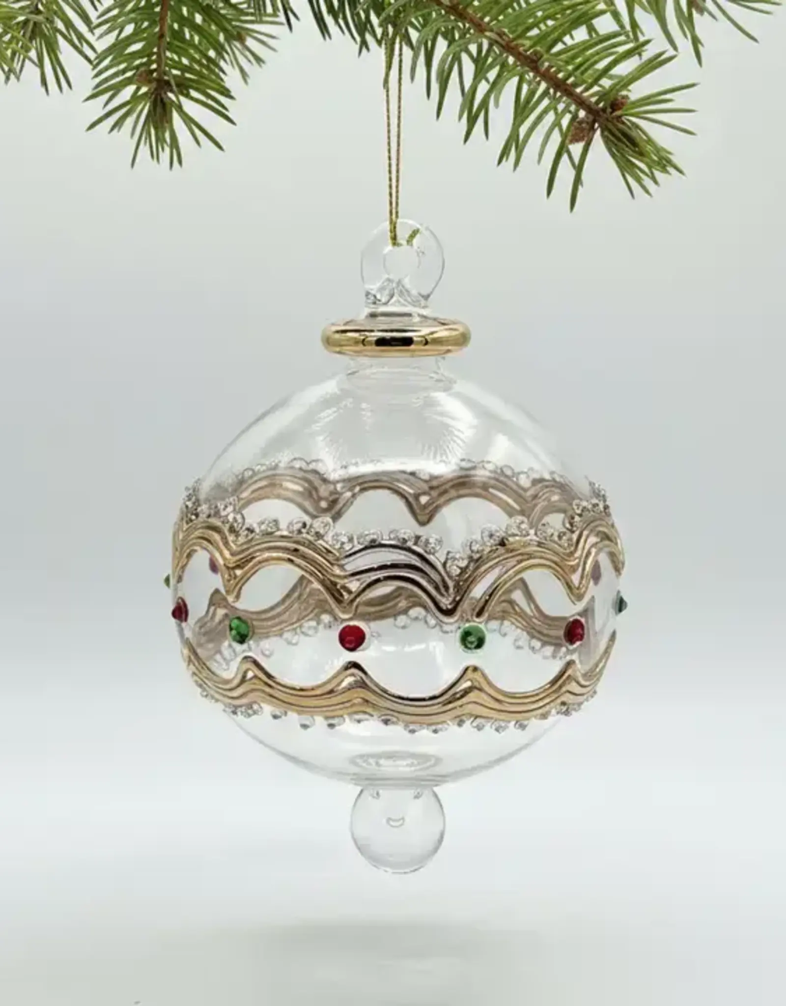 Dandarah Blown Glass Ornament - Gold Tiara