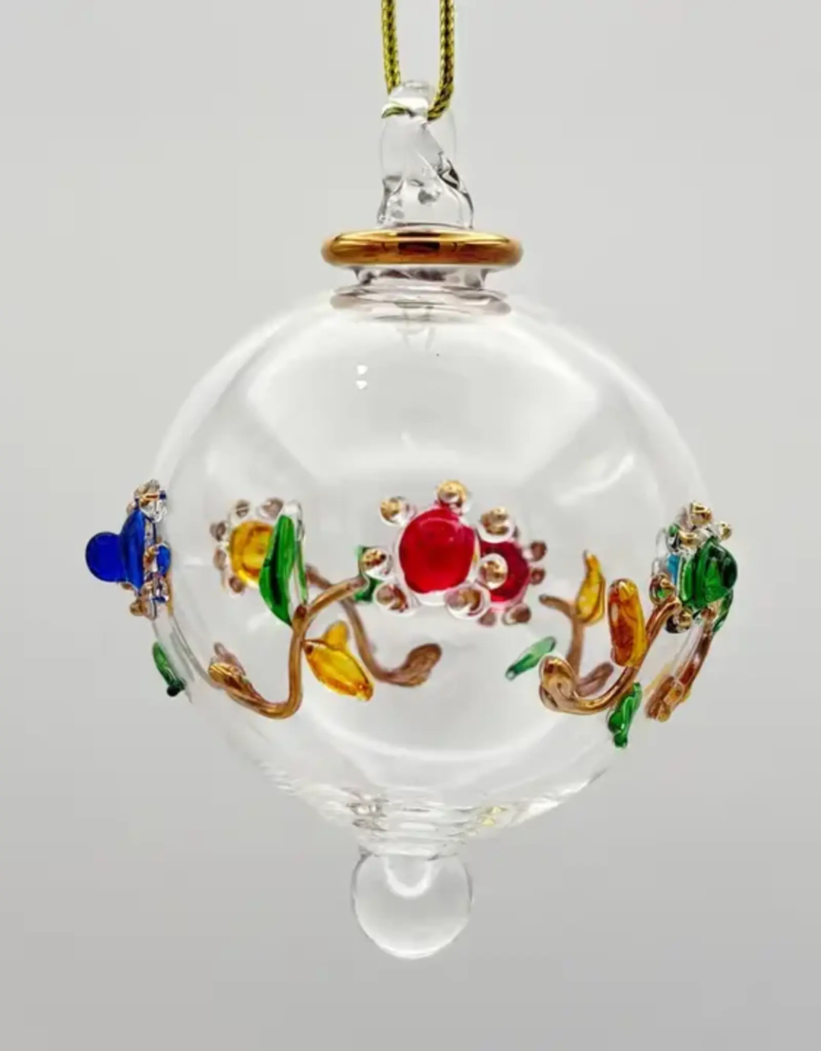 Dandarah Small Blown Glass Ornament - Spring Flowers