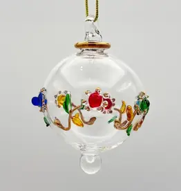 Dandarah Small Blown Glass Ornament - Spring Flowers