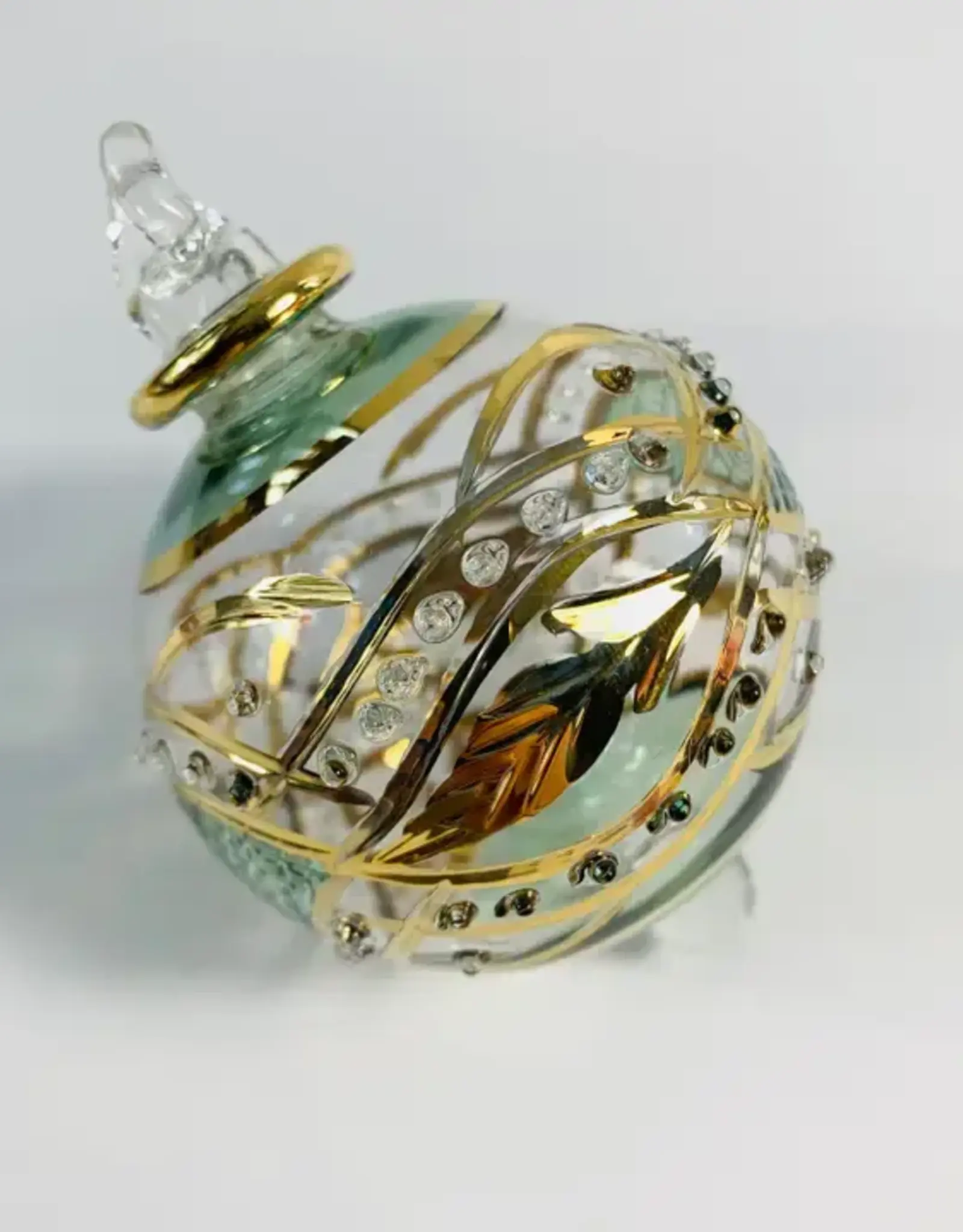 Dandarah Small Blown Glass Ornament - Green Garland