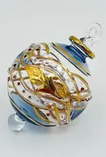 Dandarah Small Blown Glass Ornament - Blue Garland