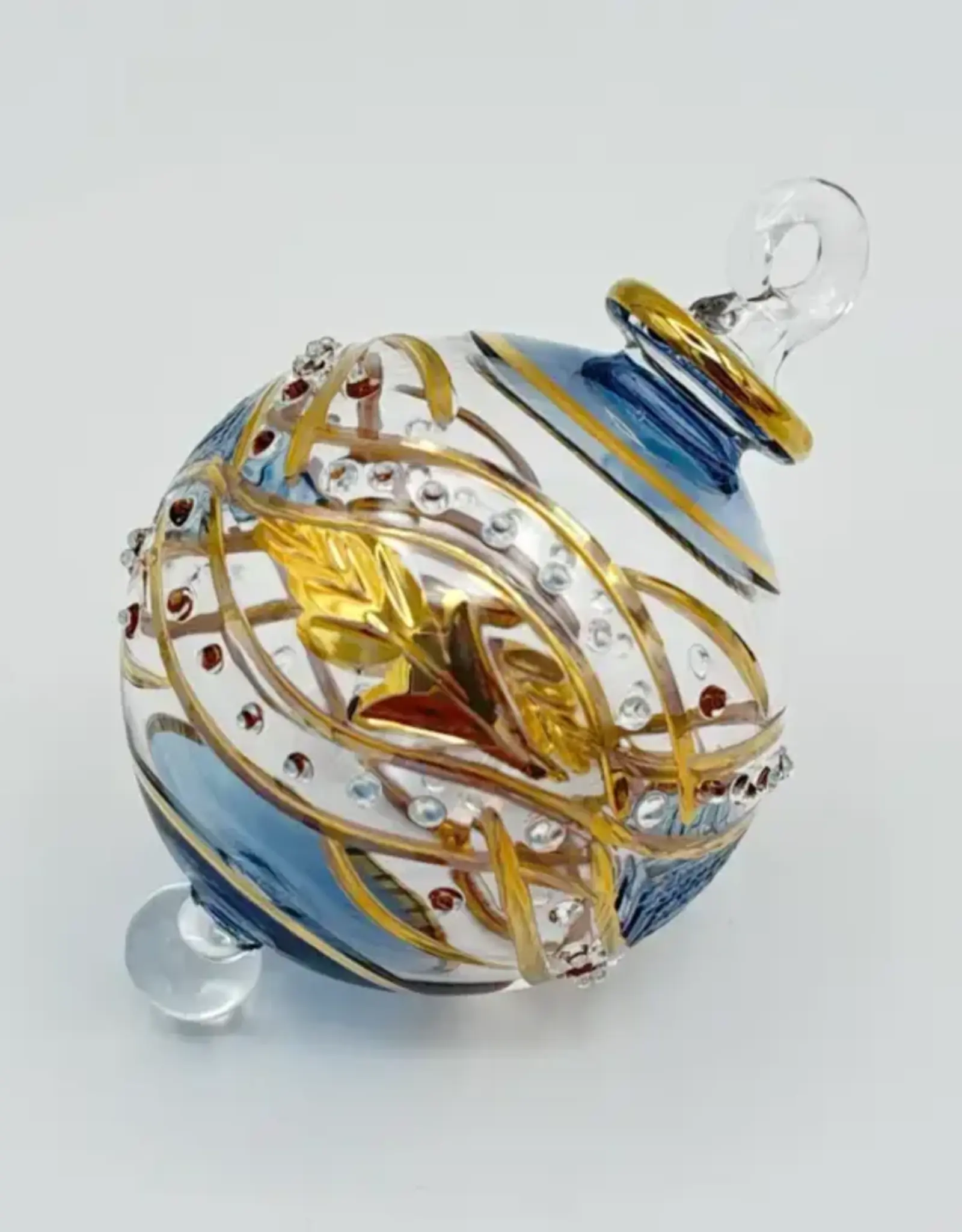 Dandarah Small Blown Glass Ornament - Blue Garland