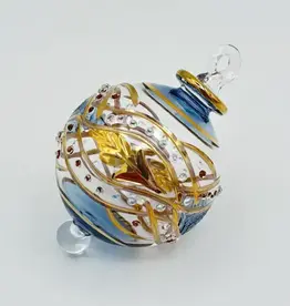 Dandarah Small Blown Glass Ornament - Blue Garland