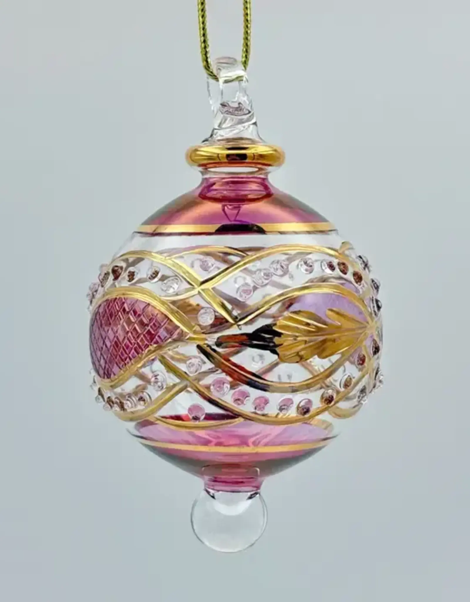Dandarah Small Blown Glass Ornament - Red Garland