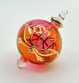 Dandarah Small Blown Glass Ornament - Red Lotus