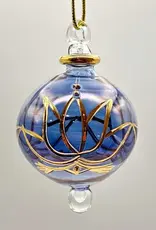 Dandarah Small Blown Glass Ornament - Blue Lotus
