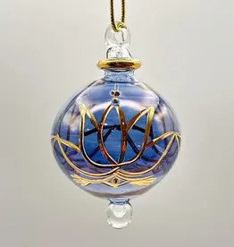 Dandarah Small Blown Glass Ornament - Blue Lotus