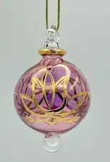 Dandarah Small Blown Glass Ornament - Pink Lotus