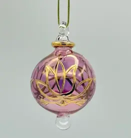 Dandarah Small Blown Glass Ornament - Pink Lotus