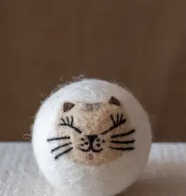 Ethical Global Cream Cat Felt Dryer Ball