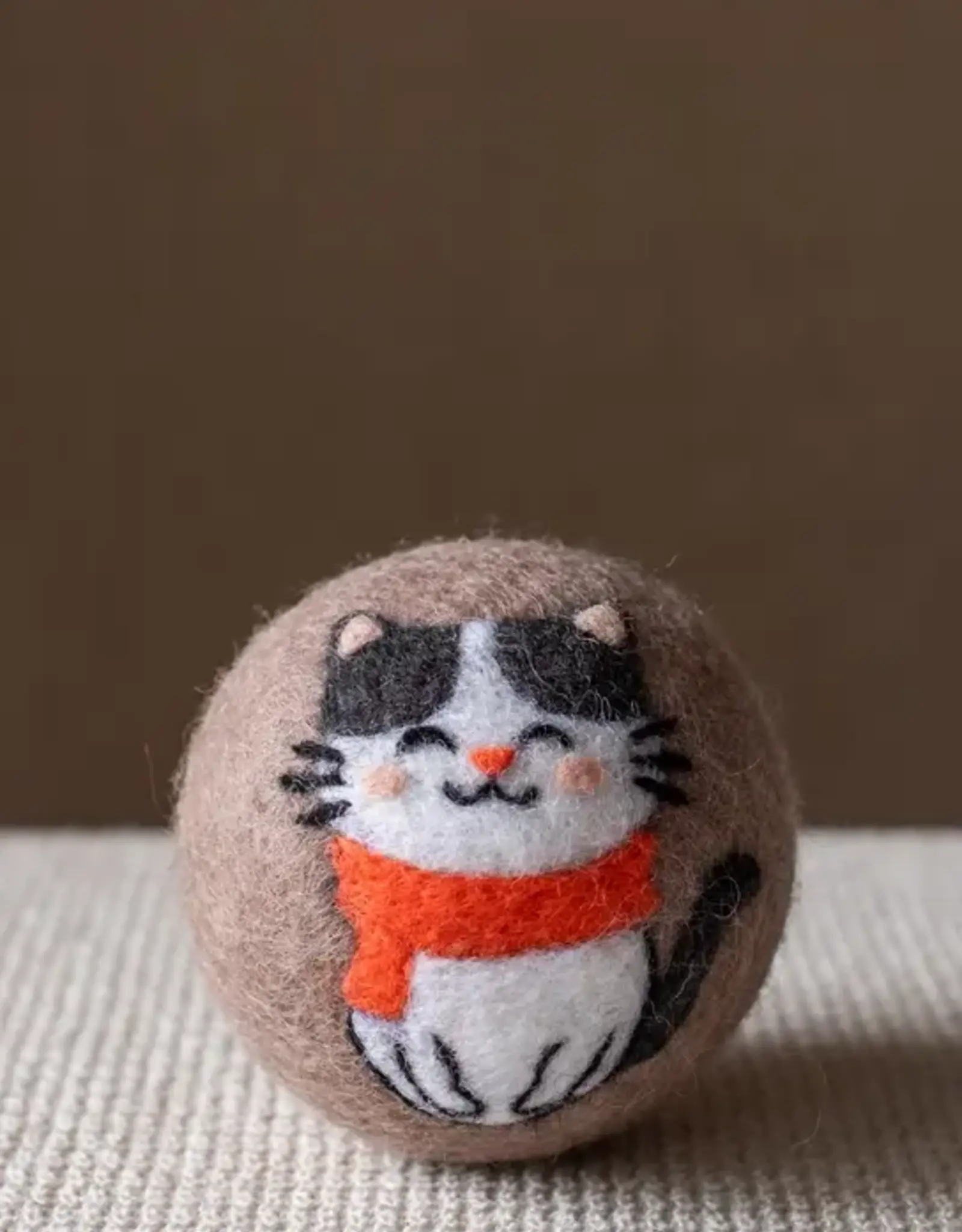 Ethical Global Cat with Scarf Dryer Ball