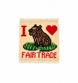 Bunyaad Pakistan Capybara I Love Fair Trade Mug Rug