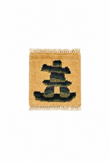 Bunyaad Pakistan Inukshuk Grey on Ivory Mug Rug