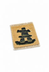 Bunyaad Pakistan Inukshuk Grey on Ivory Mug Rug