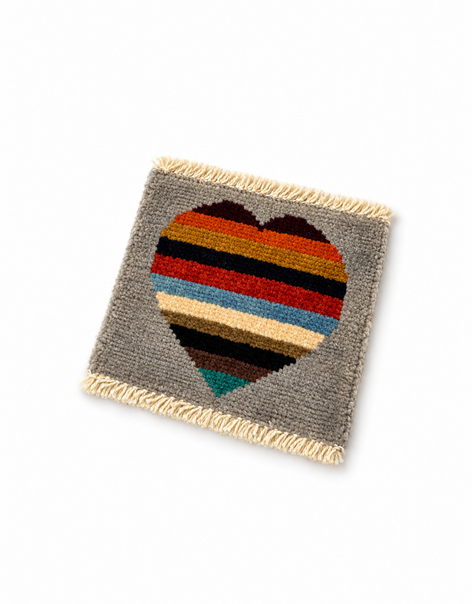 Bunyaad Pakistan Love is Love on Grey Mug Rug