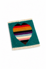 Bunyaad Pakistan Love is Love on Teal Mug Rug
