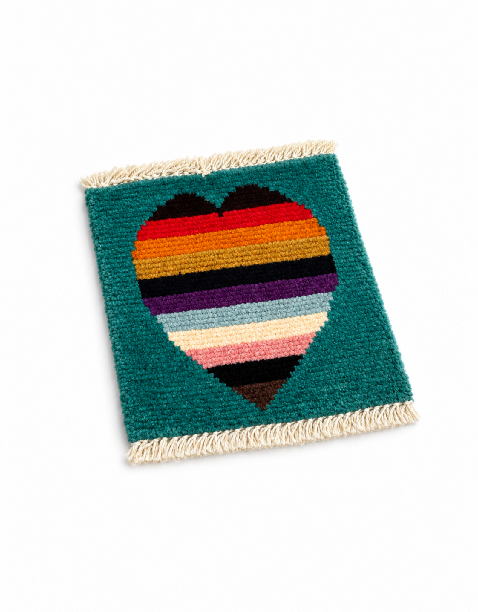 Bunyaad Pakistan Love is Love on Teal Mug Rug