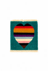 Bunyaad Pakistan Love is Love on Teal Mug Rug