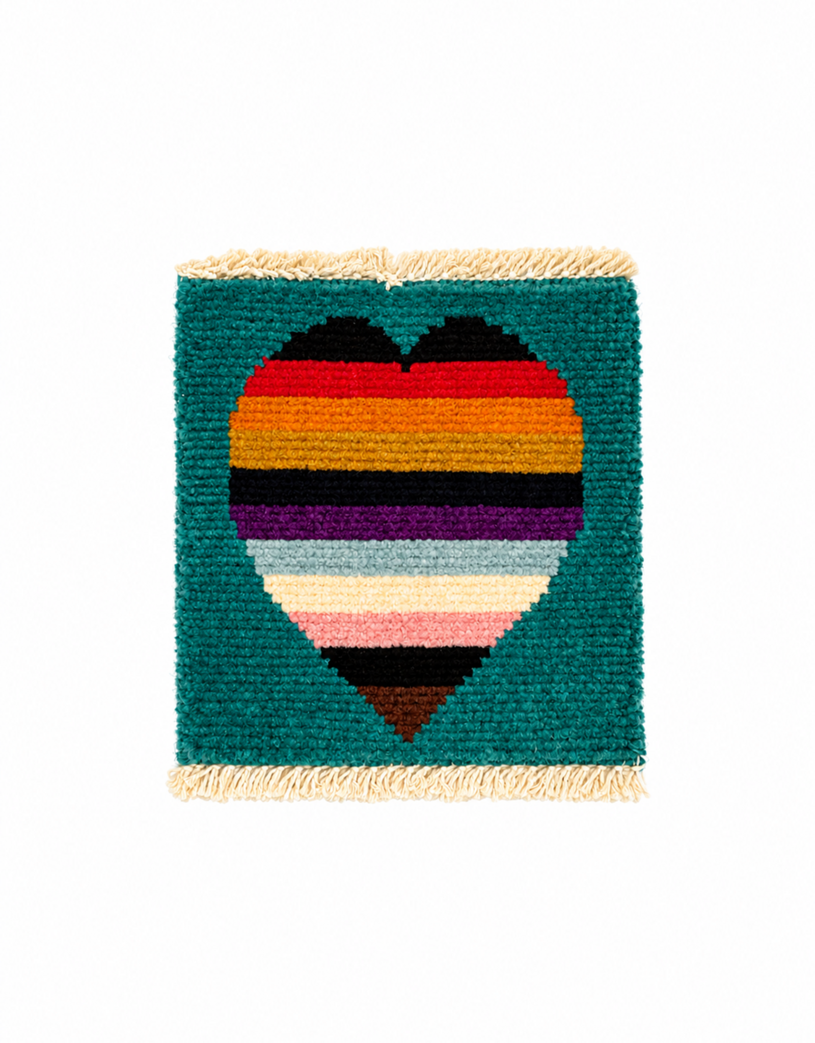 Bunyaad Pakistan Love is Love on Teal Mug Rug