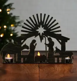 Ten Thousand Villages Iron Nativity Candleholder