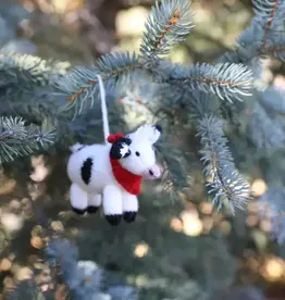 Melange Collection Holiday Cow Ornament