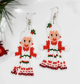 Lucia's Imports Mrs. Claus Earrings
