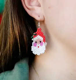 Lucia's Imports Jolly Santa Earrings