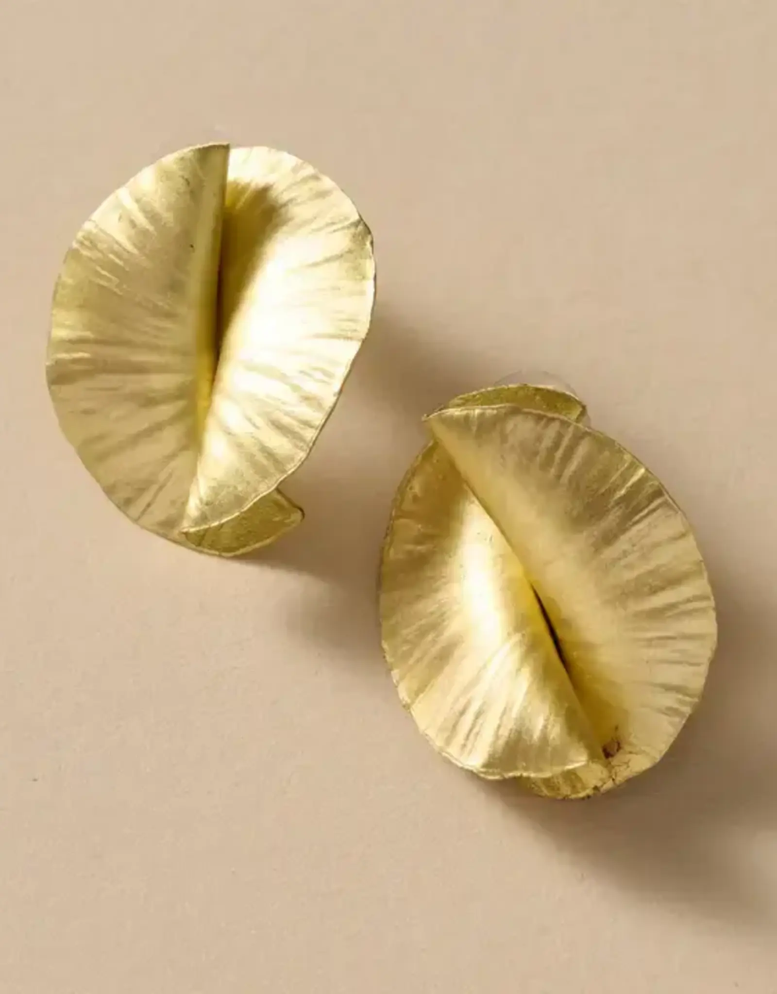 Ten Thousand Villages Kiran Crumpled Spiral Post Earrings
