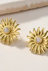 Ten Thousand Villages Sunburst Moonstone Post Earrings