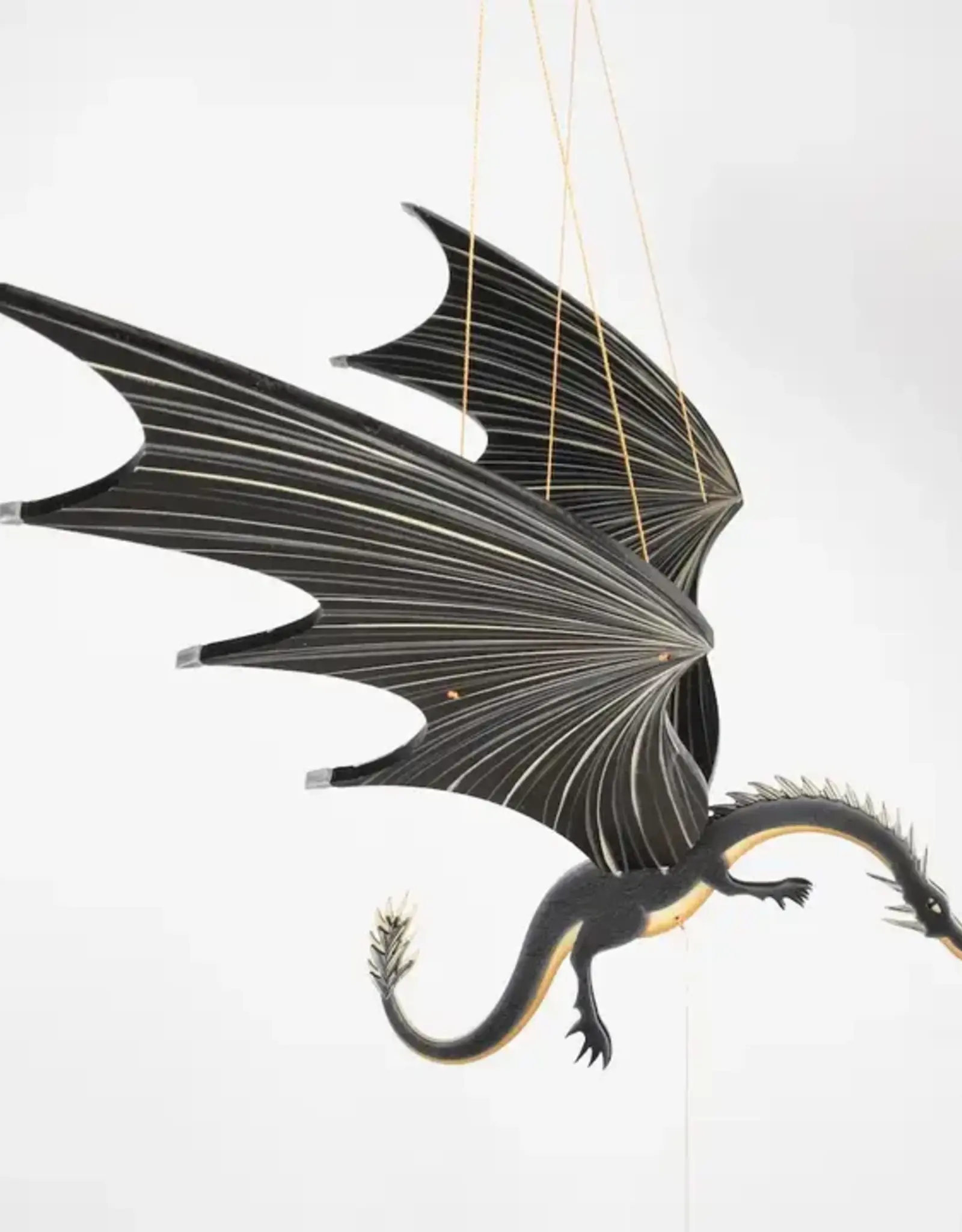 Tulia Artisans 32" XL Black Dragon Flying Mobile