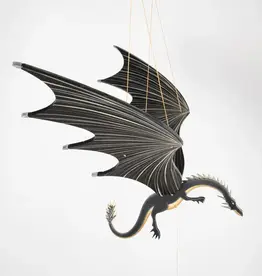 Tulia Artisans 32" XL Black Dragon Flying Mobile