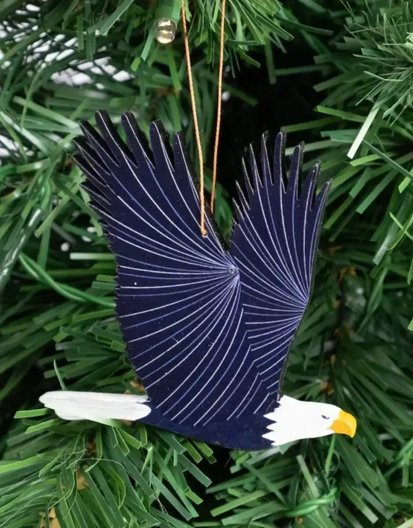 Tulia Artisans Bald Eagle Wood Ornament