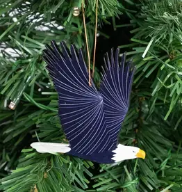 Tulia Artisans Bald Eagle Wood Ornament