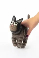 The Winding Road Black and Gray Striped Felt Cat Toy