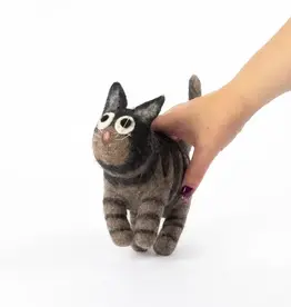 The Winding Road Black and Gray Striped Felt Cat Toy