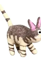 The Winding Road Light Gray Striped Felt Cat Toy