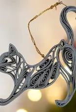 Ten Thousand Villages Dhusara Quilled Cat Ornament