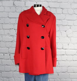 Newport News: Vintage Red Wool Double-Breasted Coat for Gals