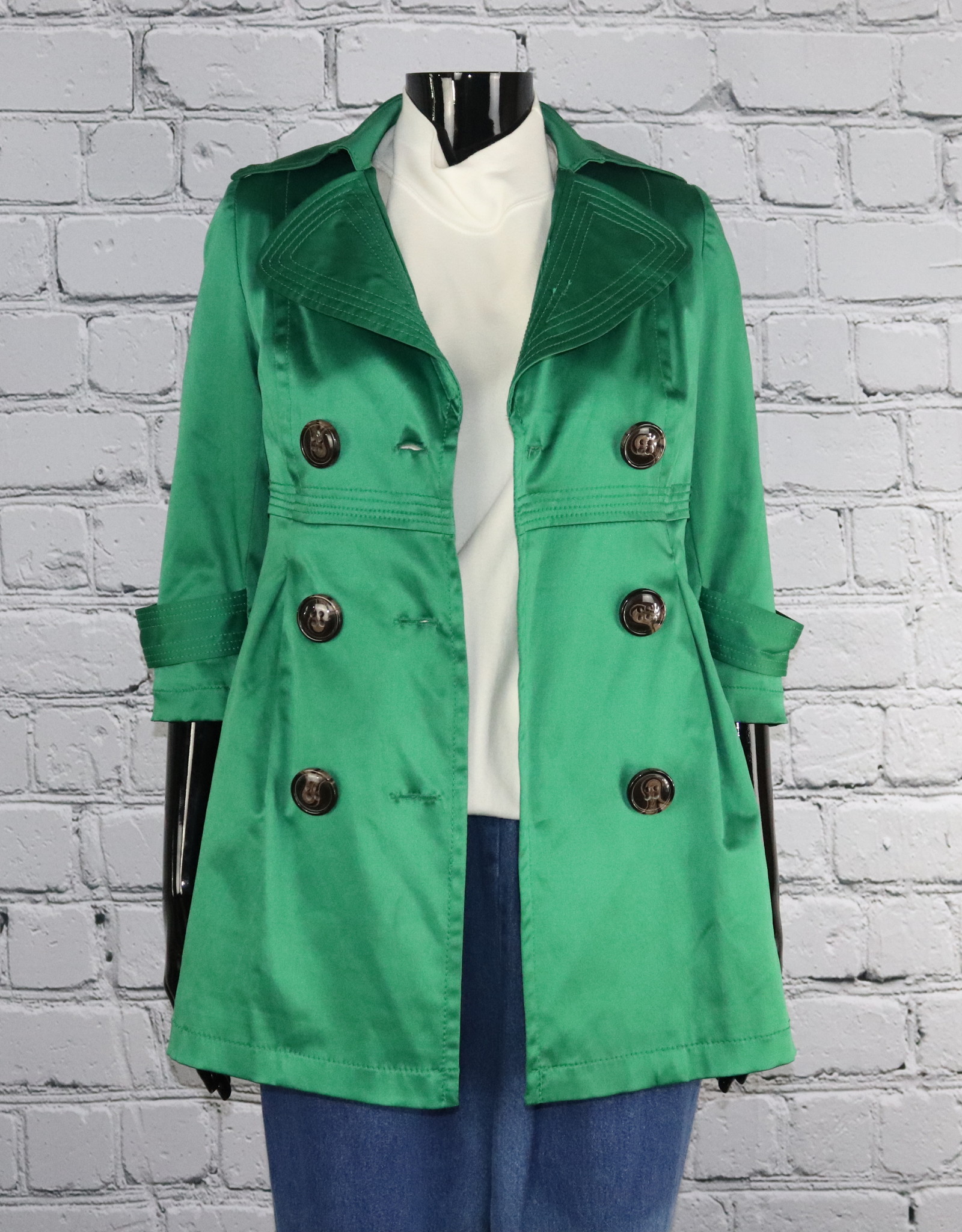 teal pea coat